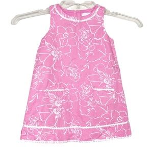 Janie and Jack Pink White Floral Hawaiian Tropical Girls Dress 2T